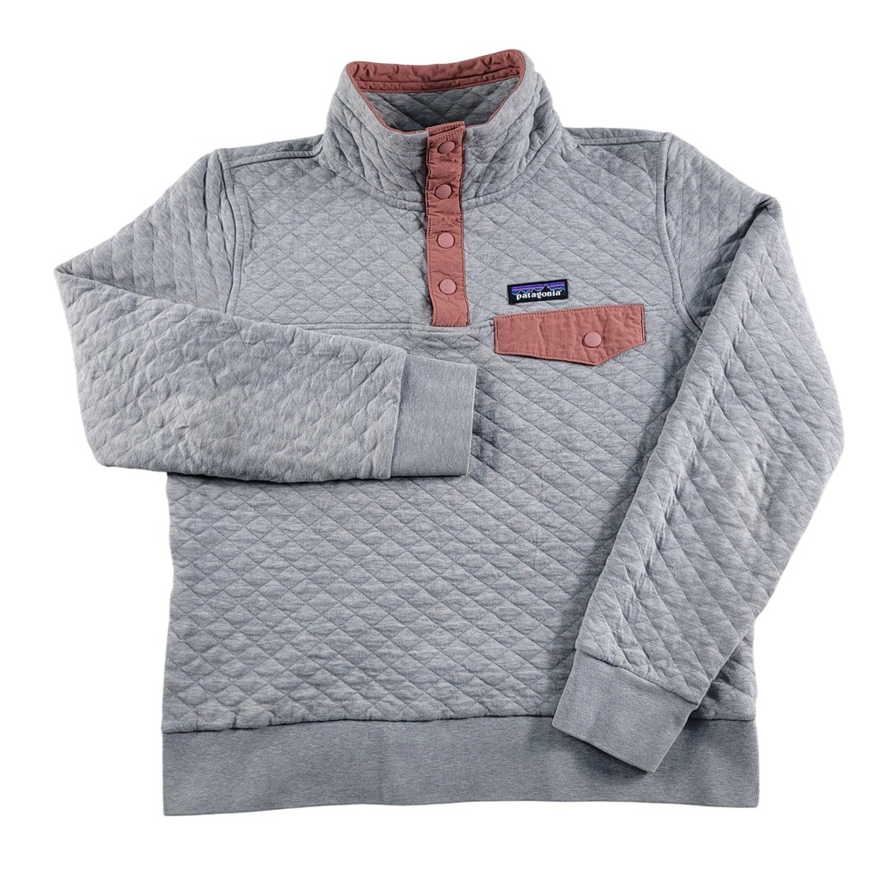 Patagonia Quilt Snap-T Pullover Size XS Grey Rose Good Organic Cotton 25282 GUC